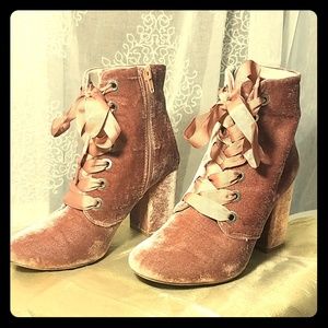 Kenneth Cole Velvety Blush Booties